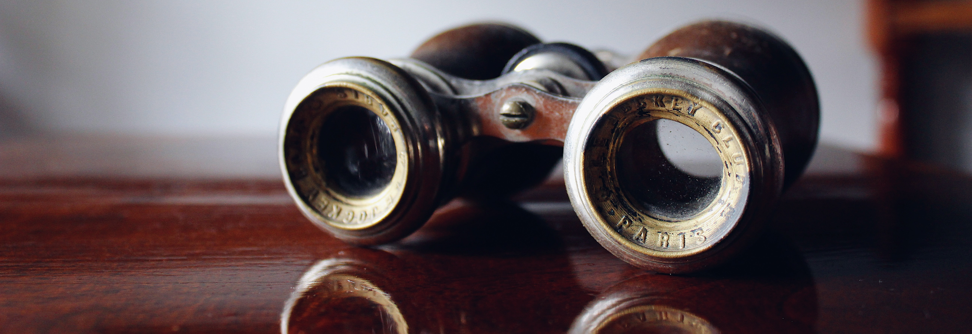A pair of binoculars is shown to signify finding threats and opportunities in the market